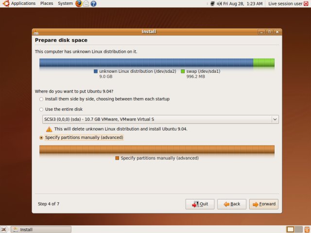 ubuntu windows installer no root file system is defined
